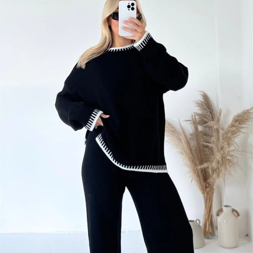WW | Damen Strick Zweiteiler mit Pullover und Hose