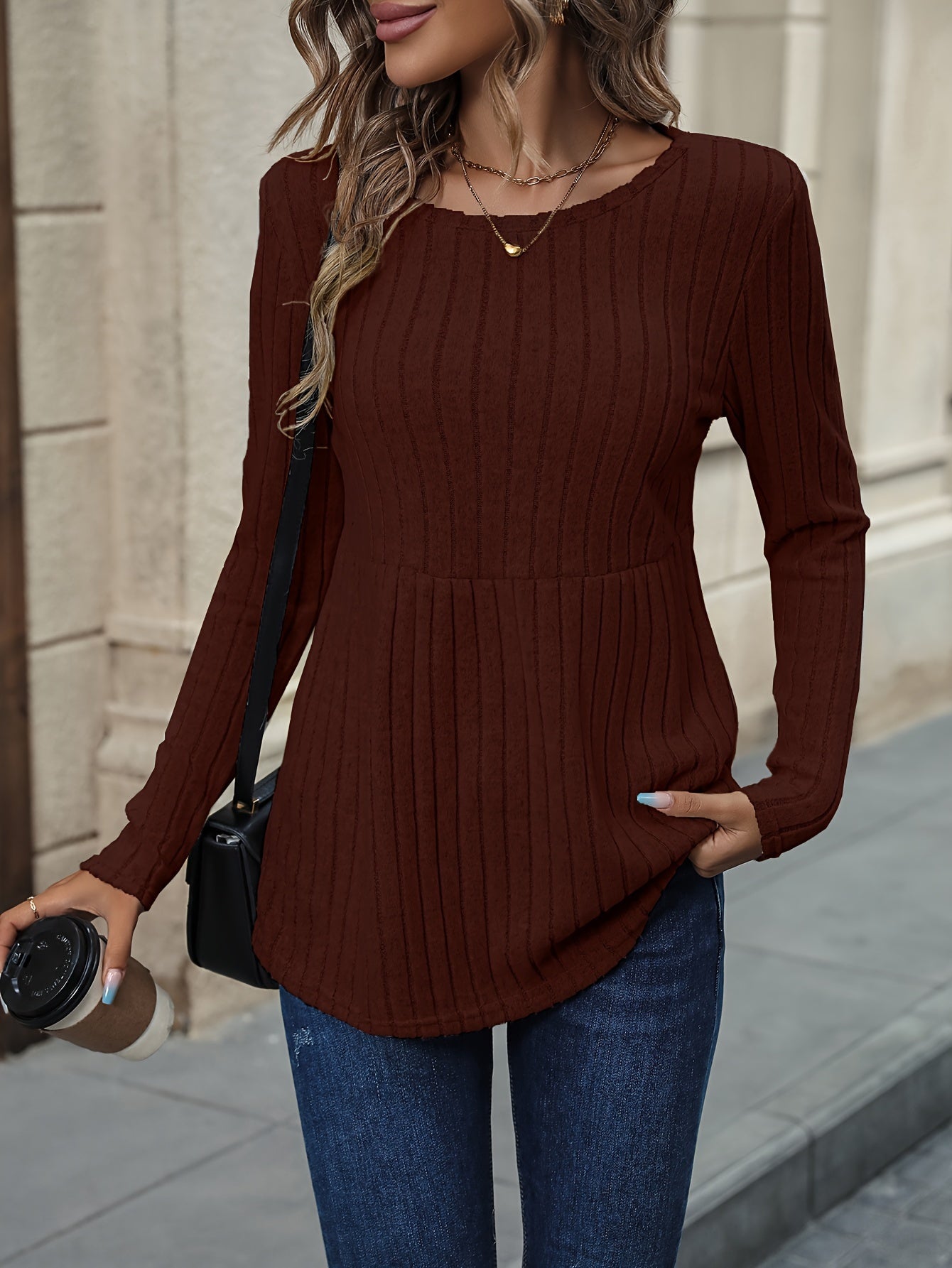 WW | Chic and Comfortable Ribbed Knit Sweater
