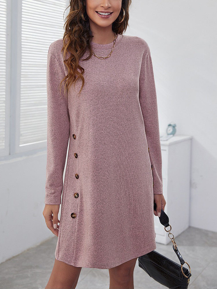 WW | Women's Long-Sleeve Round-Neck Dress