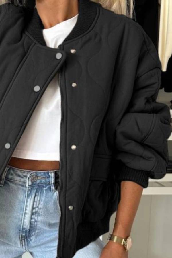 WW | Collar Snap Down Long Sleeve Jacket