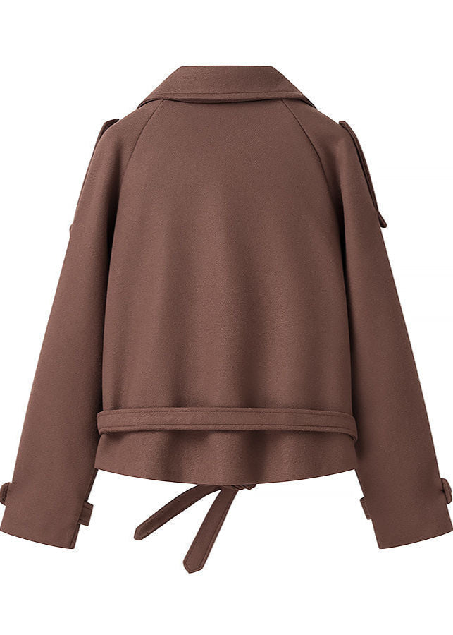 WW | Cropped Wool Blend Belted Trench Coat