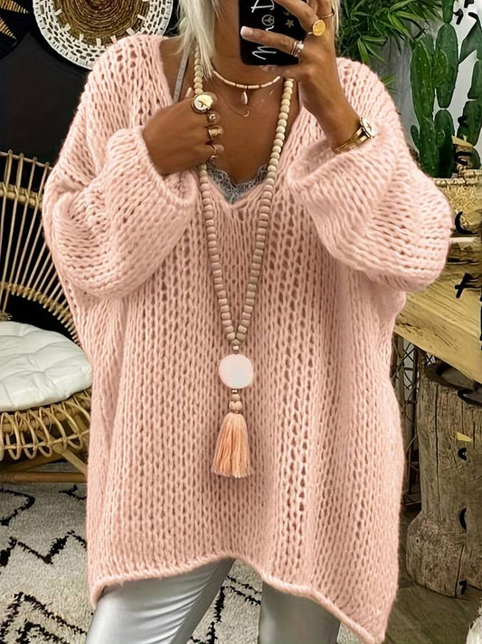 WW | oversized Pullover mit V Ausschnitt