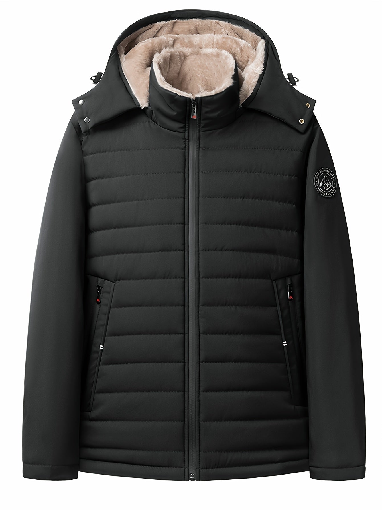 WW | Stylische Winterjacke für Männer - Warme, wattierte Fleecejacke mit Kapuze