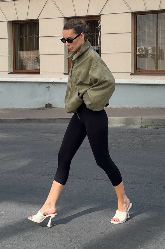 WW | Grüne Wildlederkragenjacke
