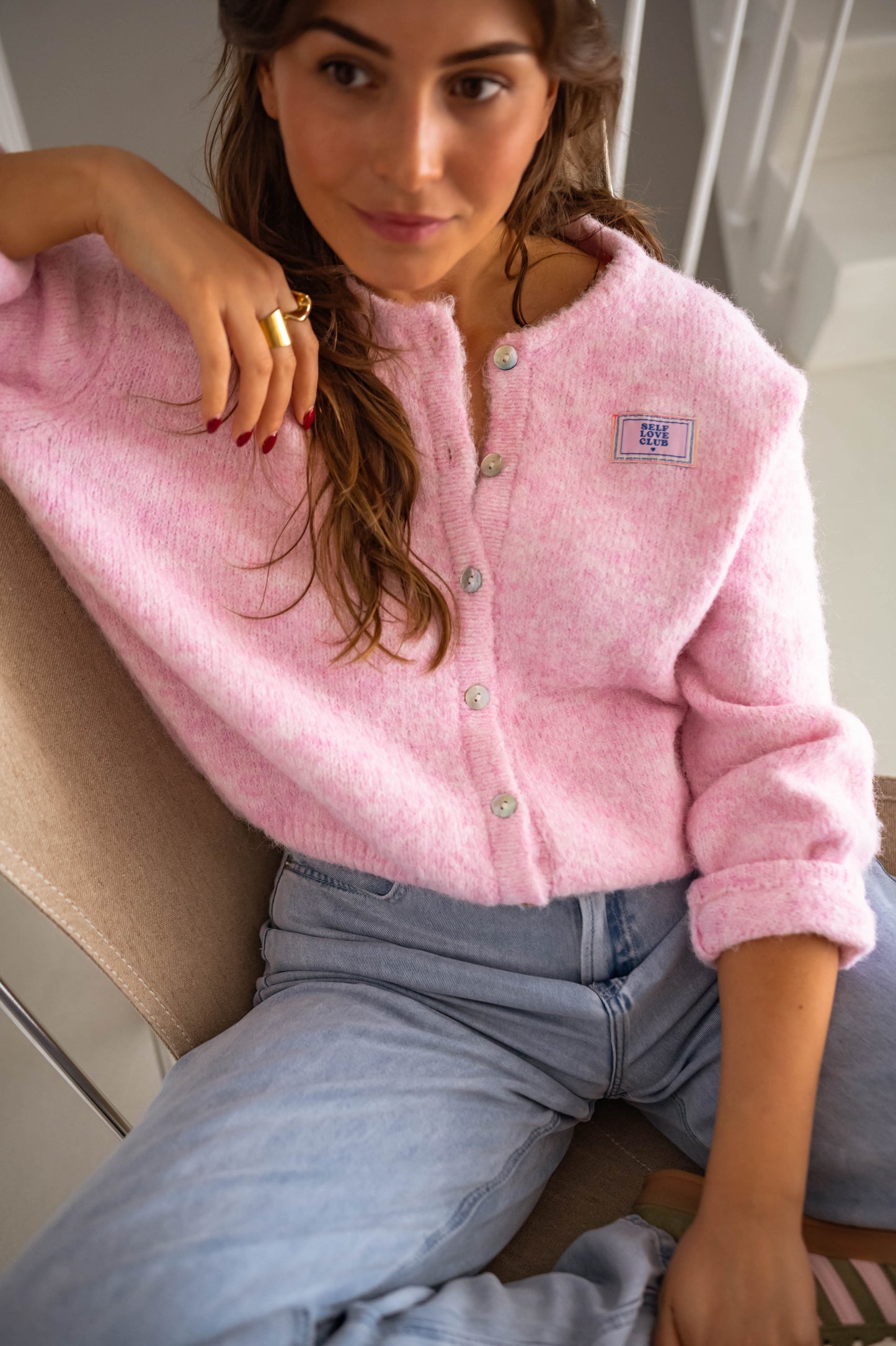 WW | Chic pink quilted cardigan for layered looks