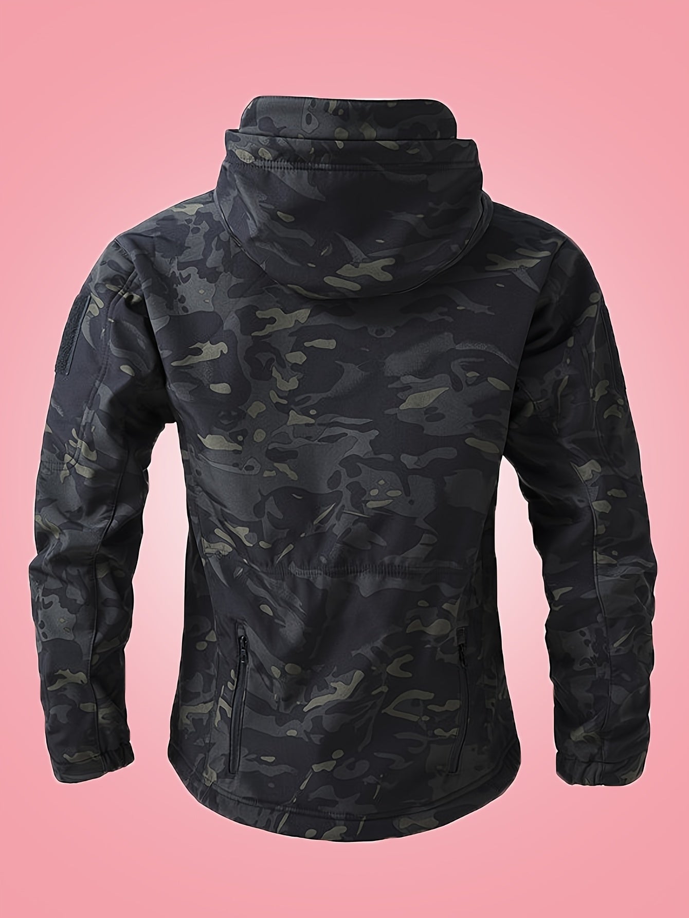 WW | Men's Military Camouflage Windbreaker Outdoor Jacket With Zipper Pockets - Perfect for Outdoor Activities