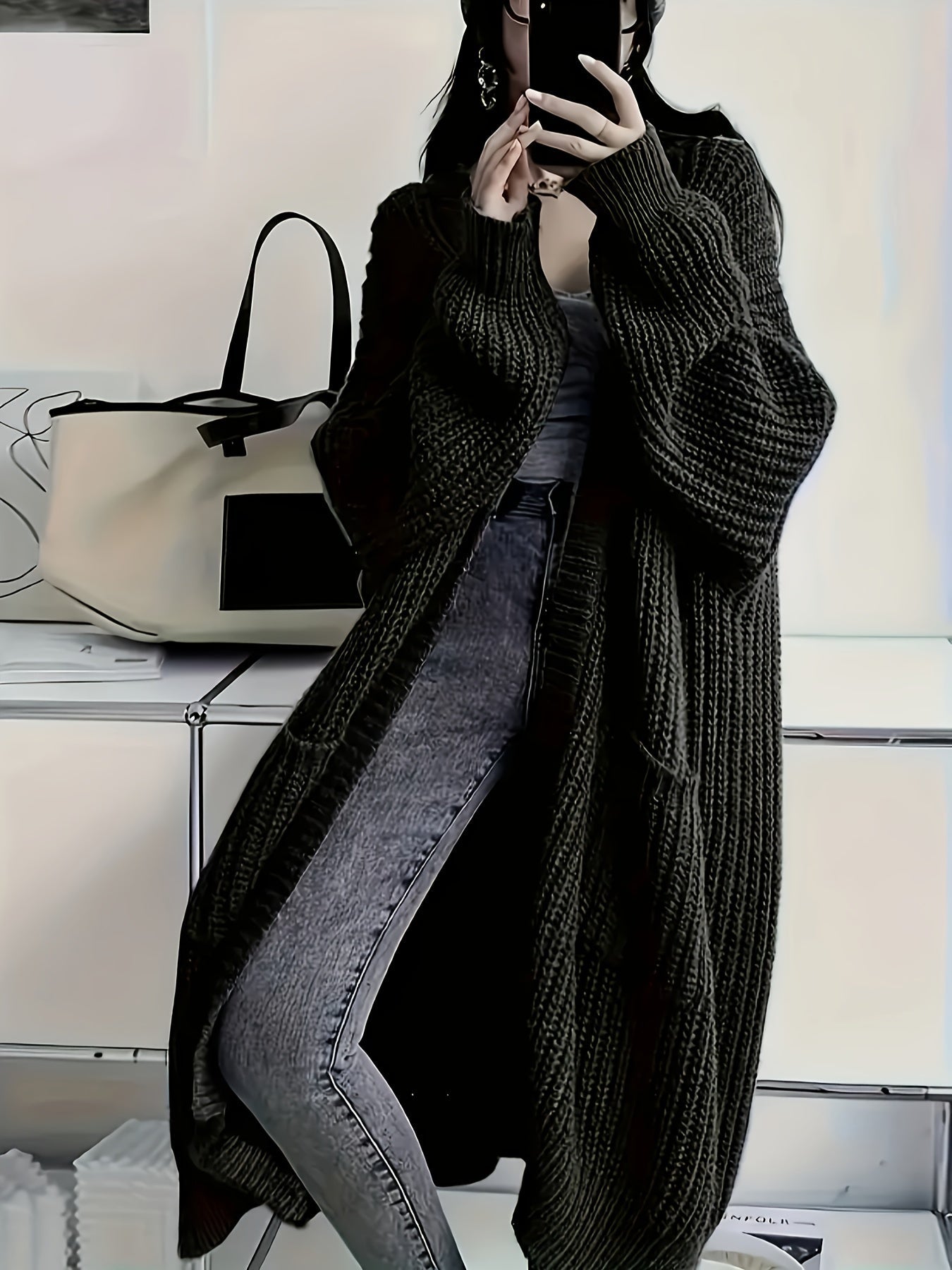 WW | Cozy knit cardigan with belt for women