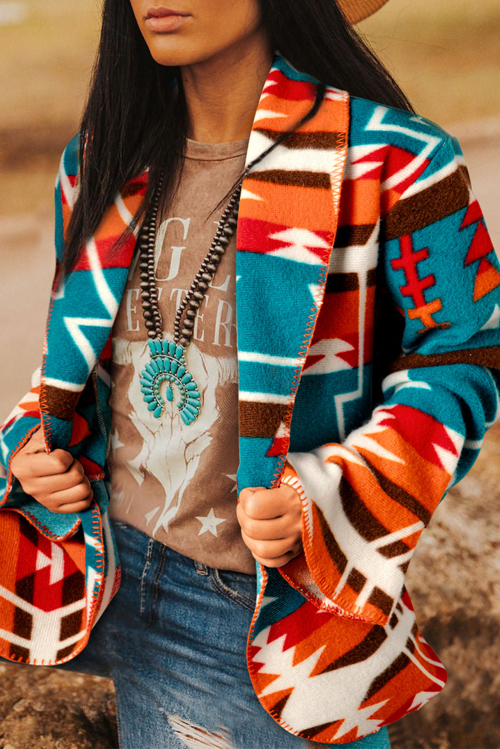 WW | Printed Flare Sleeve Jacket for Women