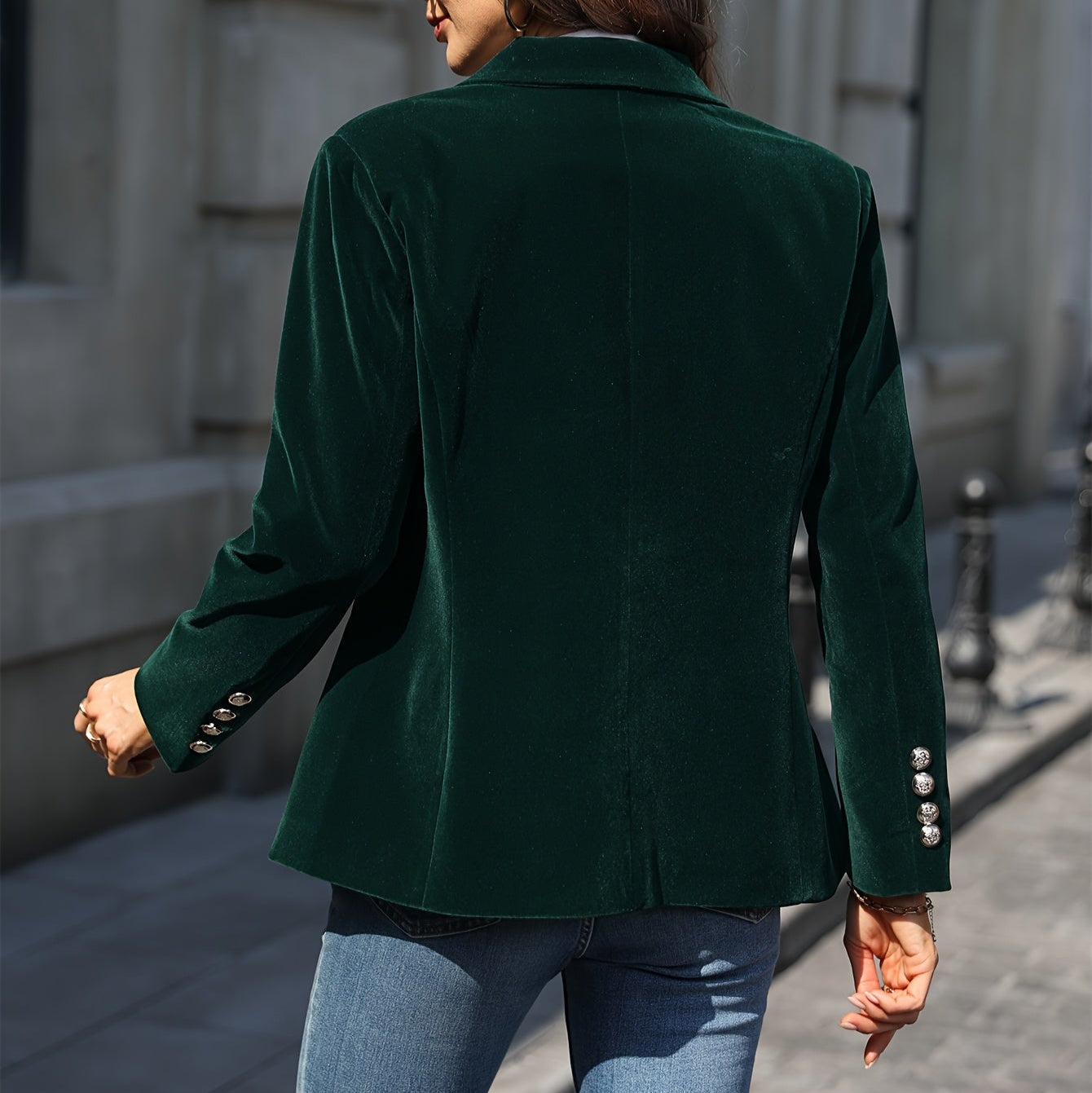 WW | Damen Struktur Fit Blazer Ein-Knopf Verschluss