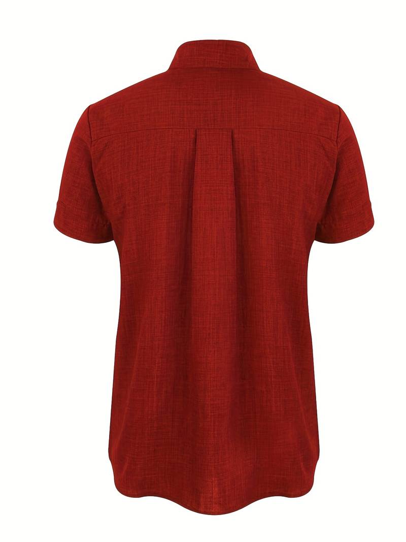 WW | Men's Classic Casual Button-Down Short Sleeve Shirt