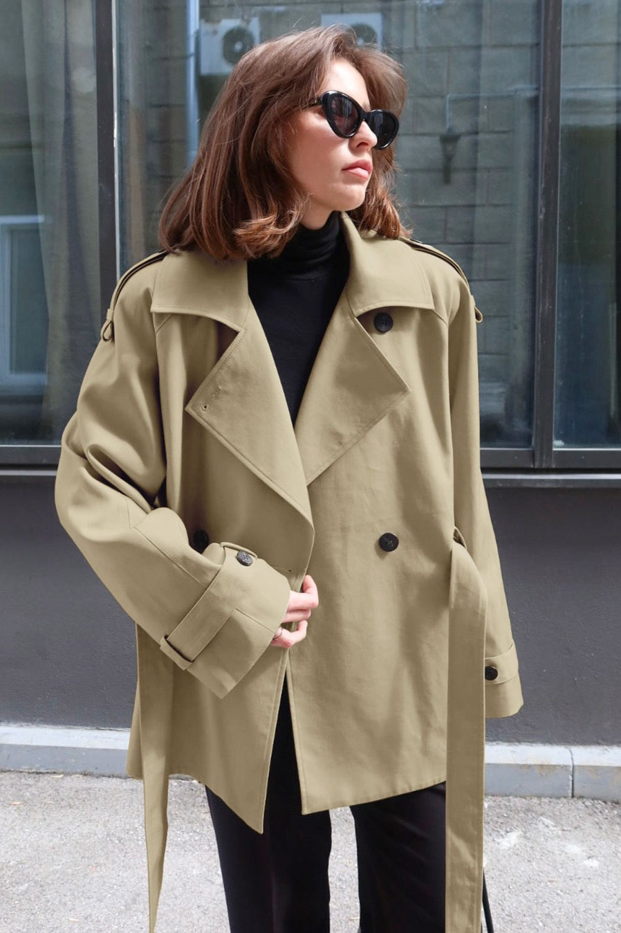 WW | Kragenlose Locke Passform Jacke
