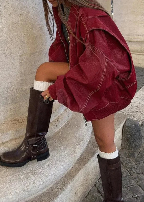 WW | Weinroter Reißverschlussjacke