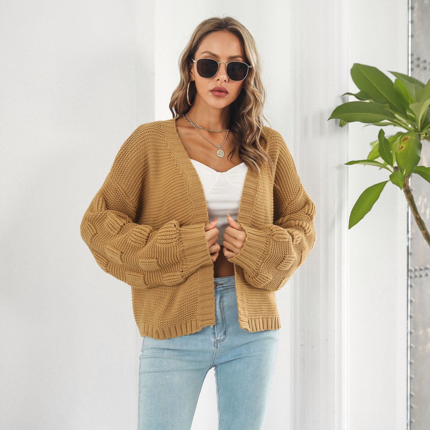WW | Strickjacke mit Puffärmeln