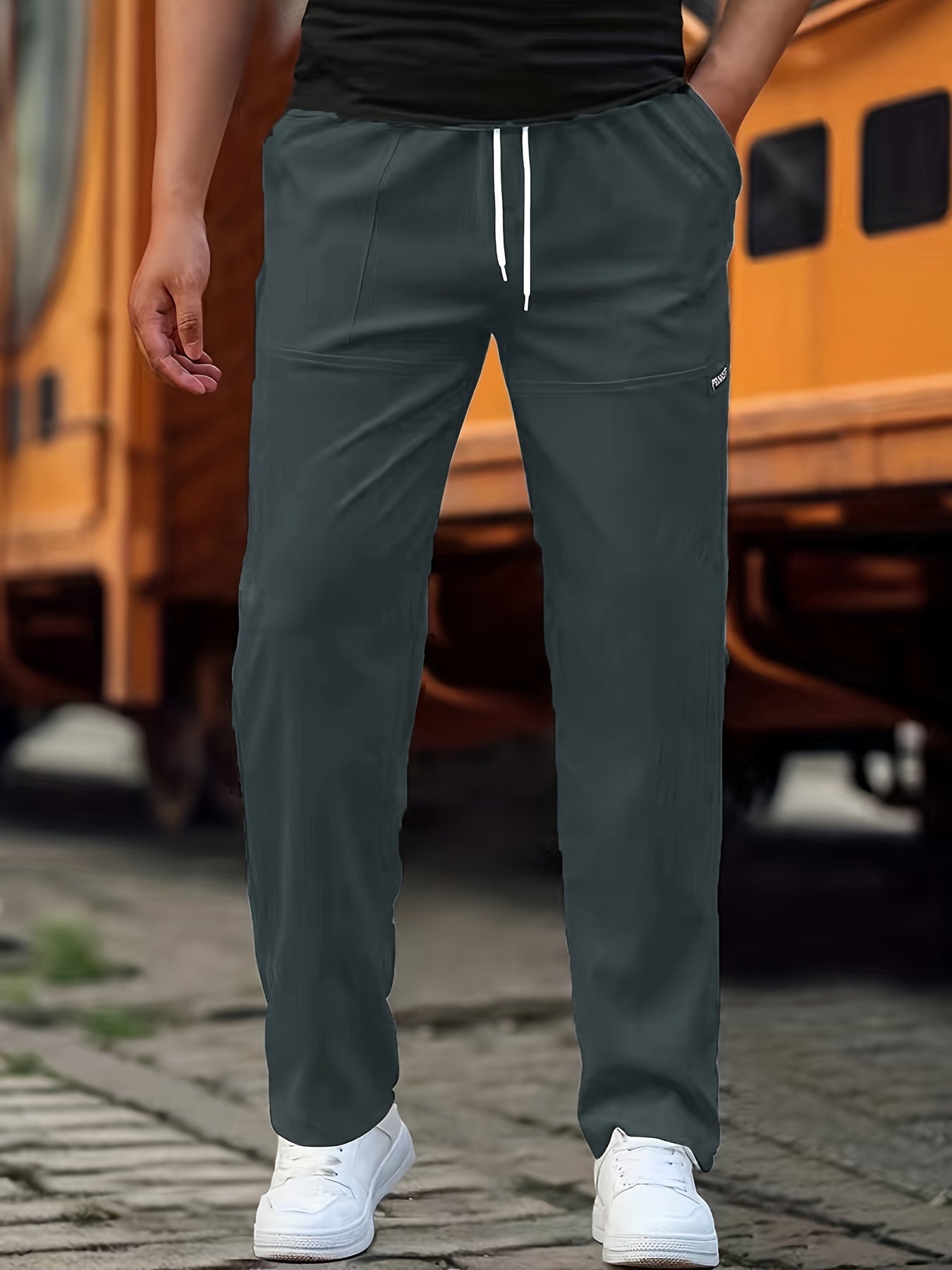 WW | Stilvolle Kordelzug Athletische Hosen Mit Taschen Für Herren