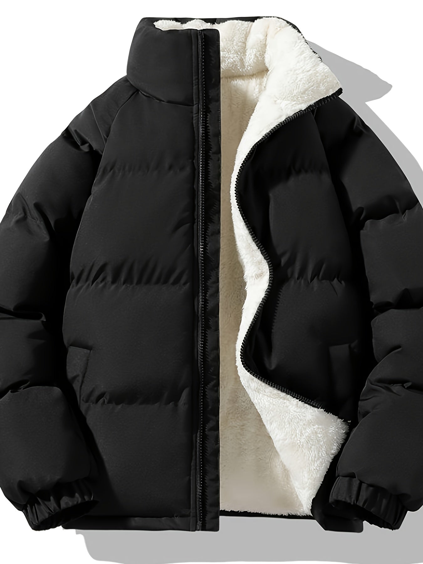 WW | Long Sleeve Zipper Retro Style Stand-Up Collar Winter Jacket for Men - Ideal for Winter