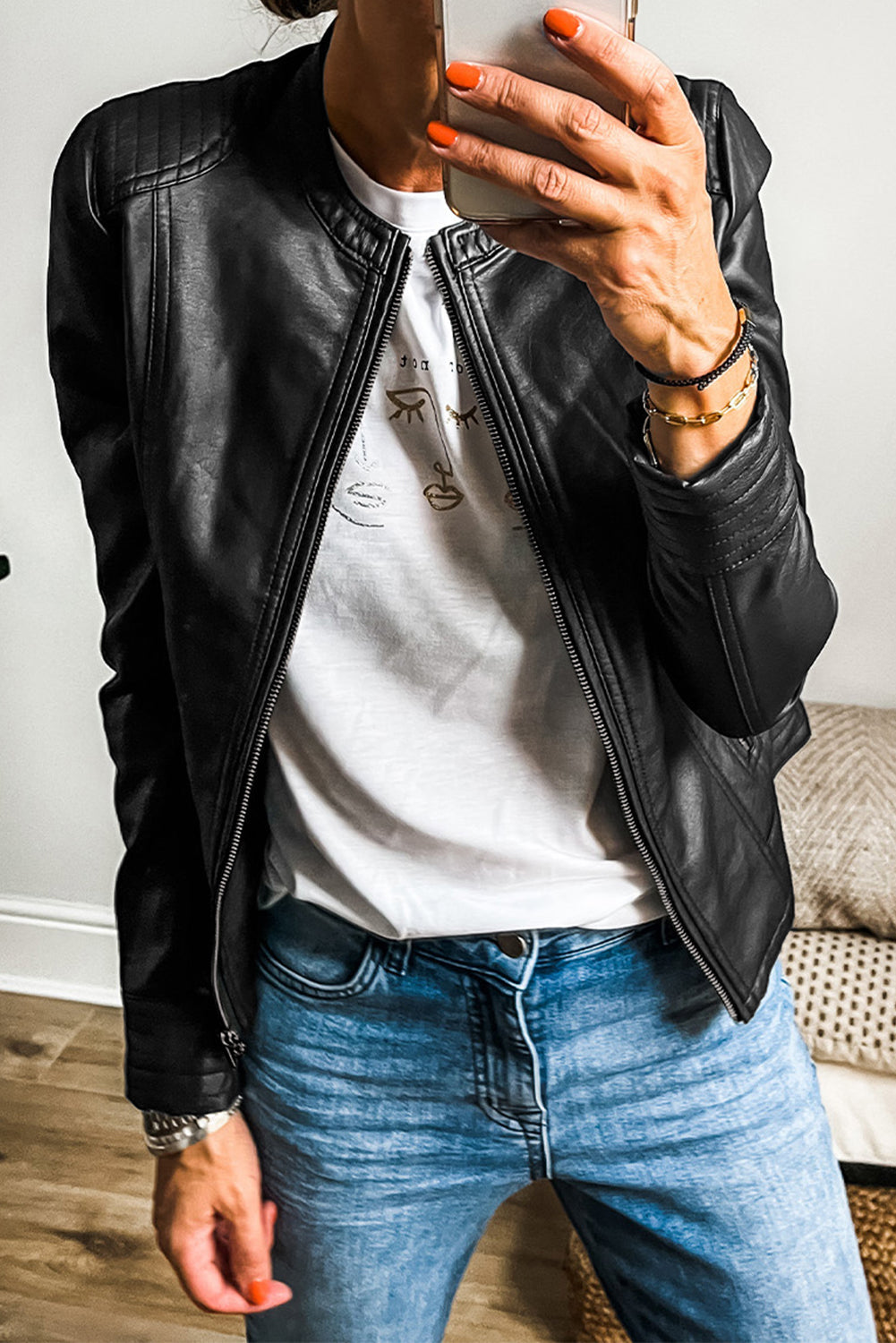 WW | Damen-Bomberjacke aus Kunstleder