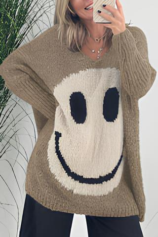 WW | Eleganter Smiley-Langarmpullover für Damen