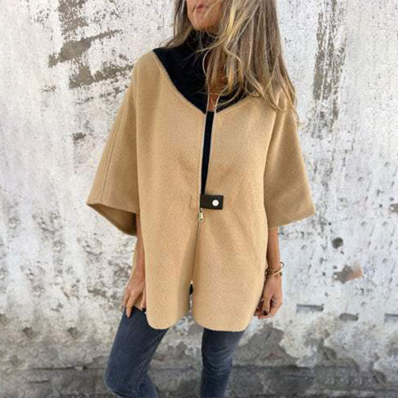 WW | Elegante zweifarbige lange Jacke für stilvolle Lagenlooks