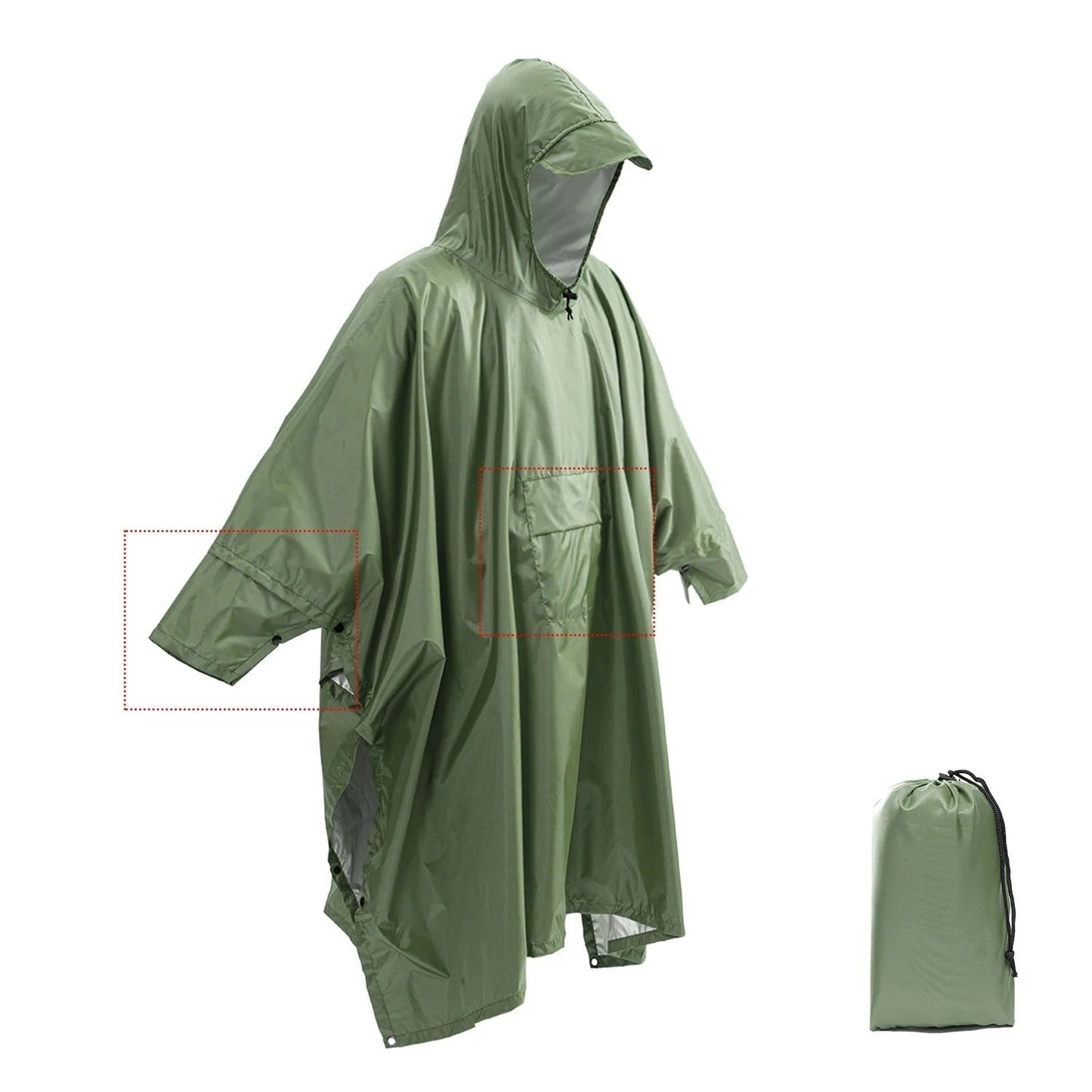 WW | Waterproof Poncho Backpack Cover for Hiking