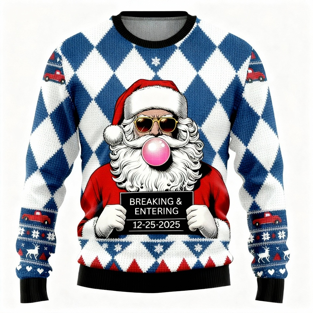 WW | Hässlicher Weihnachtsstrickpartei [2025] | Bunte Santa Edition