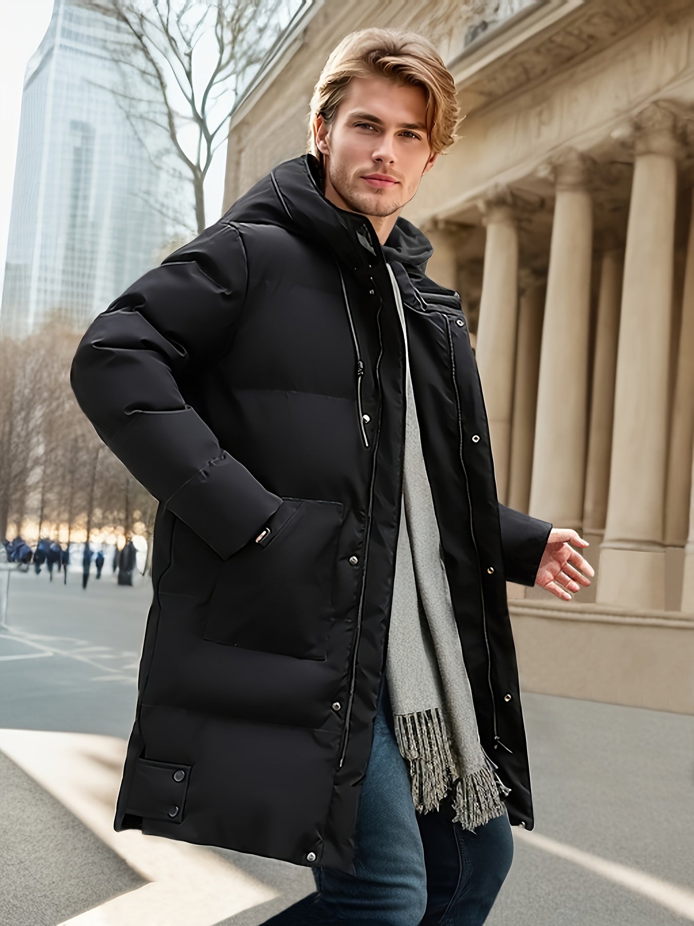 WW | Cotton Hooded Winter Jacket for Men - Perfect for Outdoor Activities