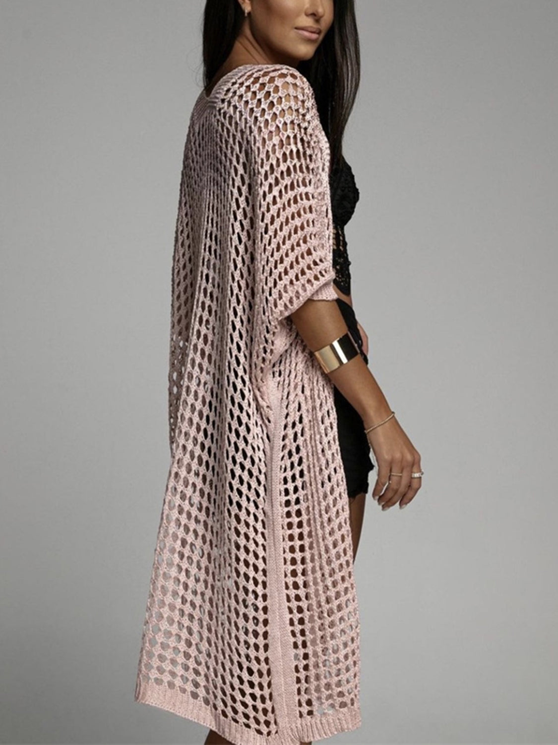 WW | Durchbrochenes Offenes Vorderteil Dreiviertelarm Cover-Up