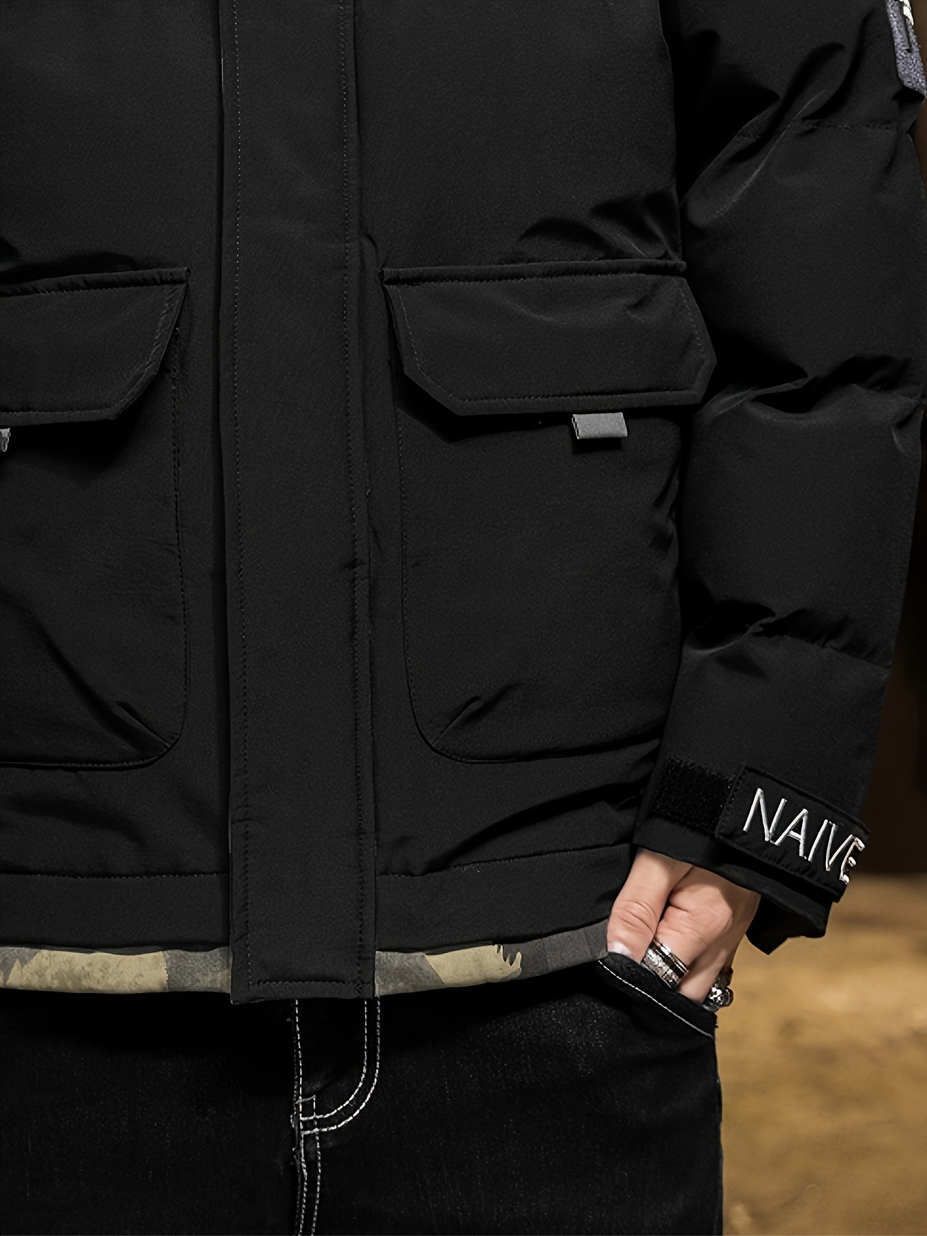 WW | Camouflage Hooded Winter Jacket for Men - Perfect for Outdoor Activities