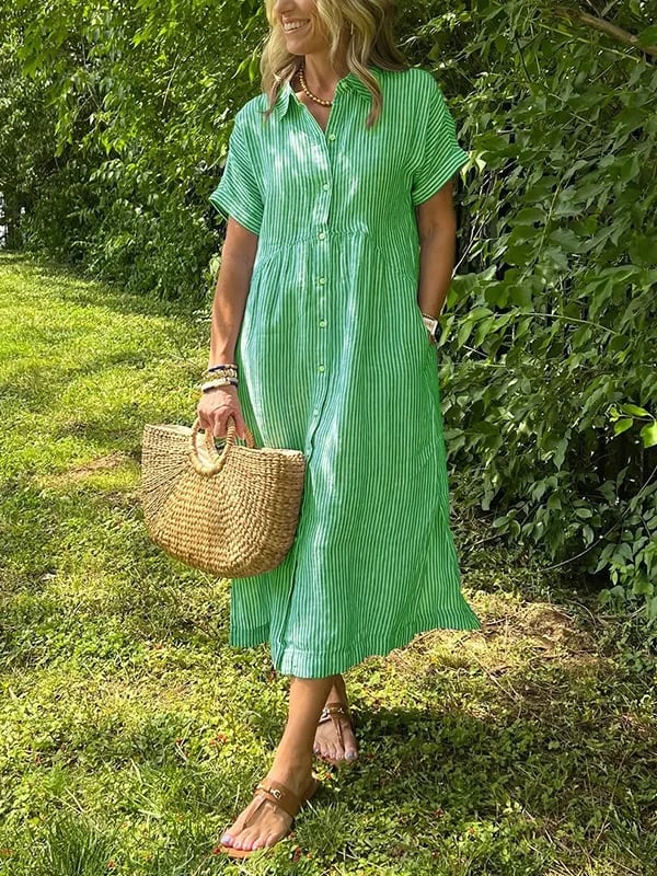 Udela™ | Elegant Striped Dress