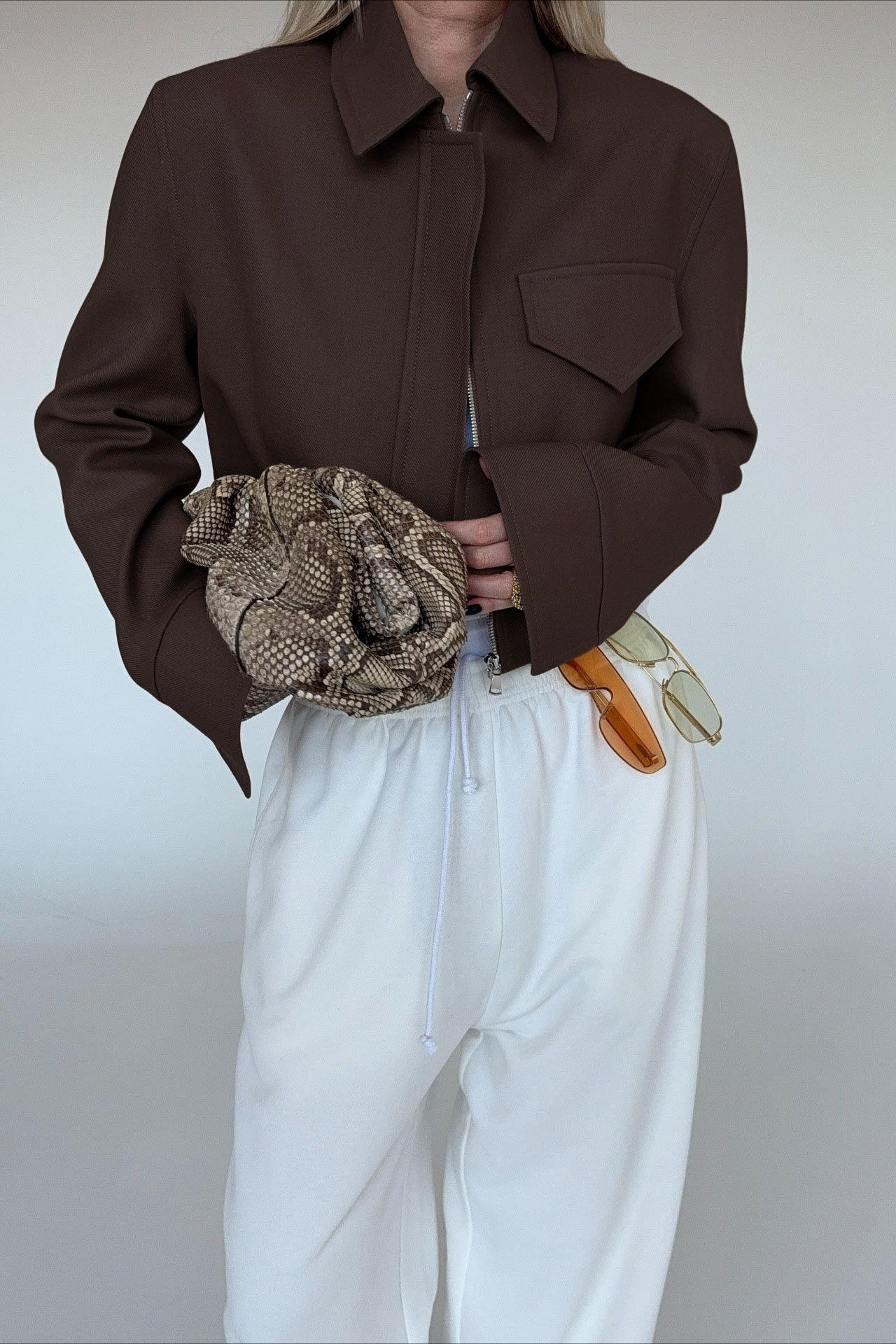 WW | Length Brown Zipper Jacket