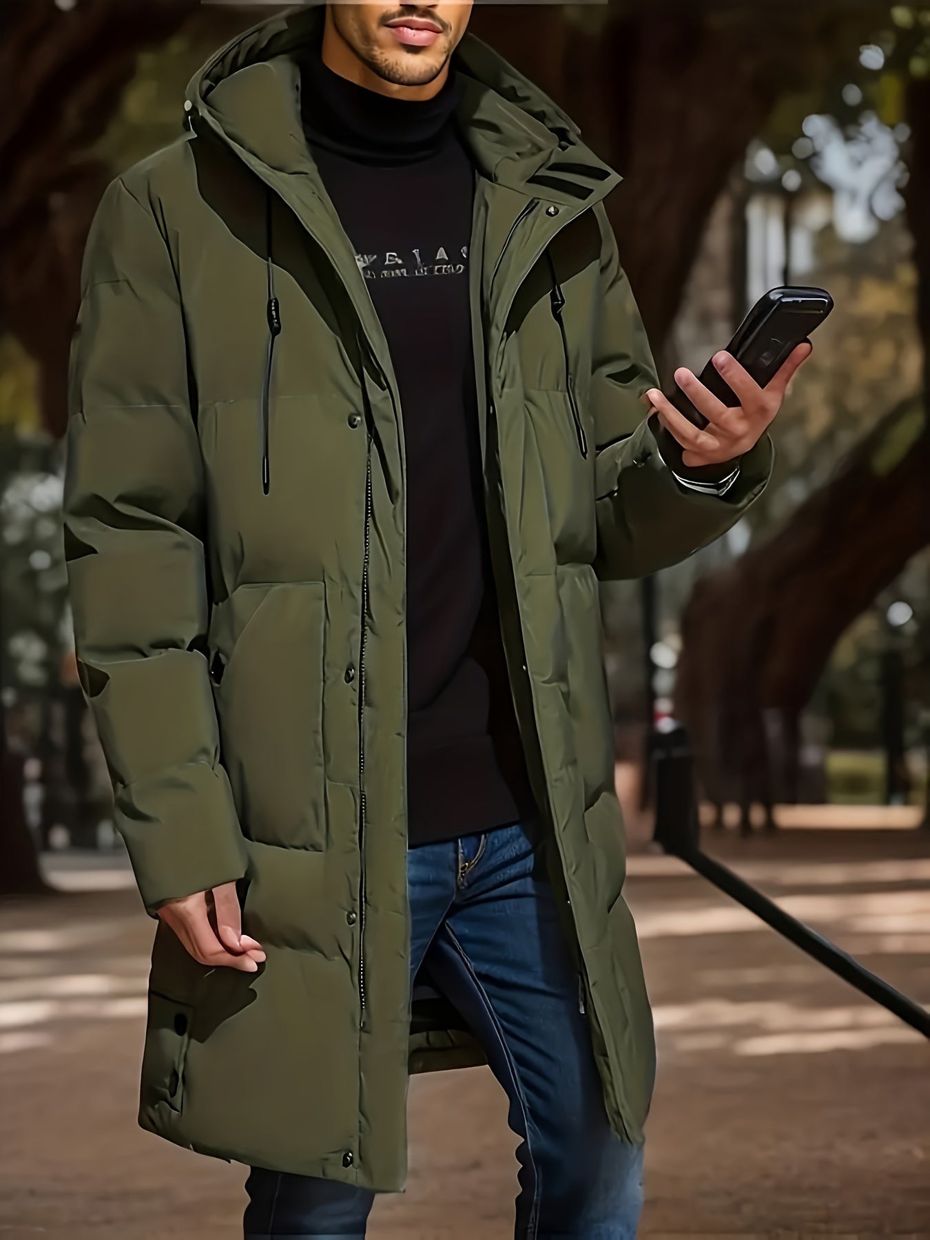 WW | Winter Jacket with Hood - Warm, Lined Quilted Jacket with Zipper and Pockets