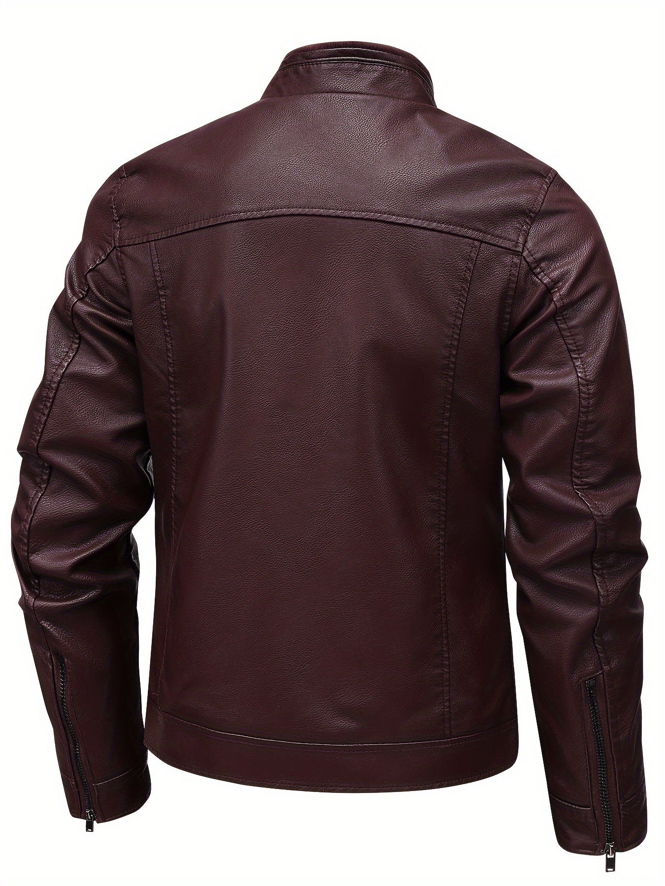 WW | Lederjacke mit Stehkragen und Reißverschlussärmeln