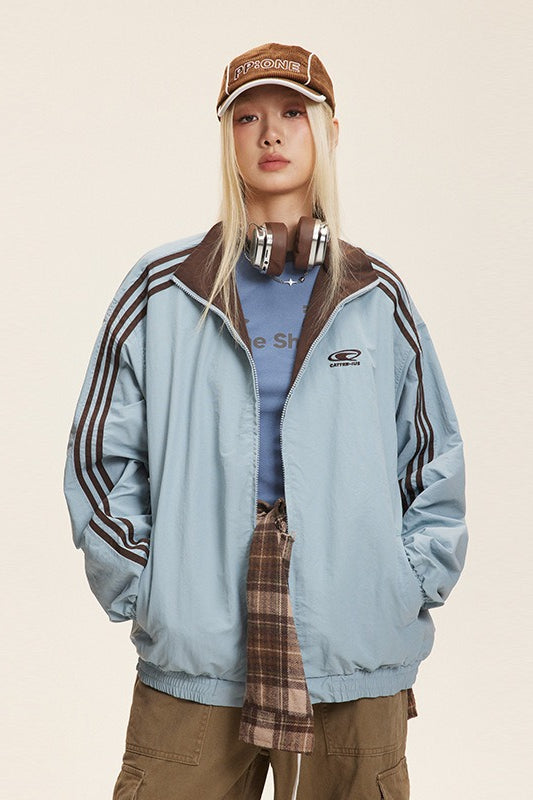 WW | Stand-Up Collar Color Combination Jacket