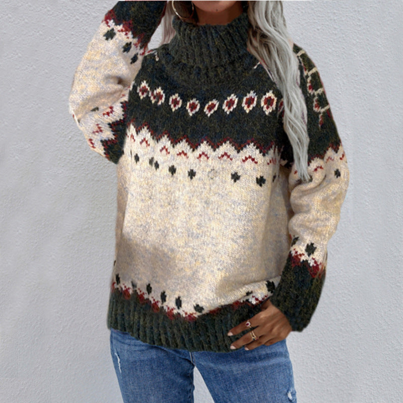 WW | Warm knitted sweater in Norwegian style