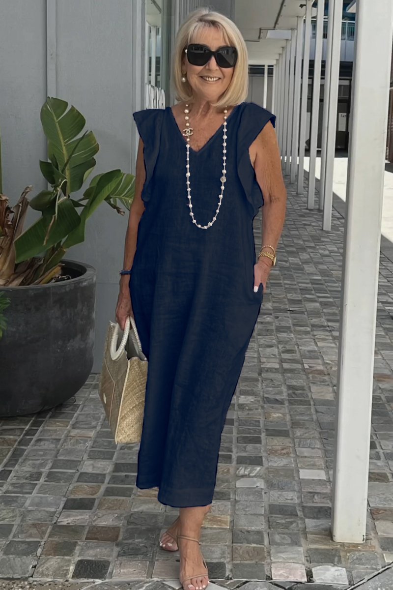 WW | Lässiges Kleid aus Baumwolle und Leinen