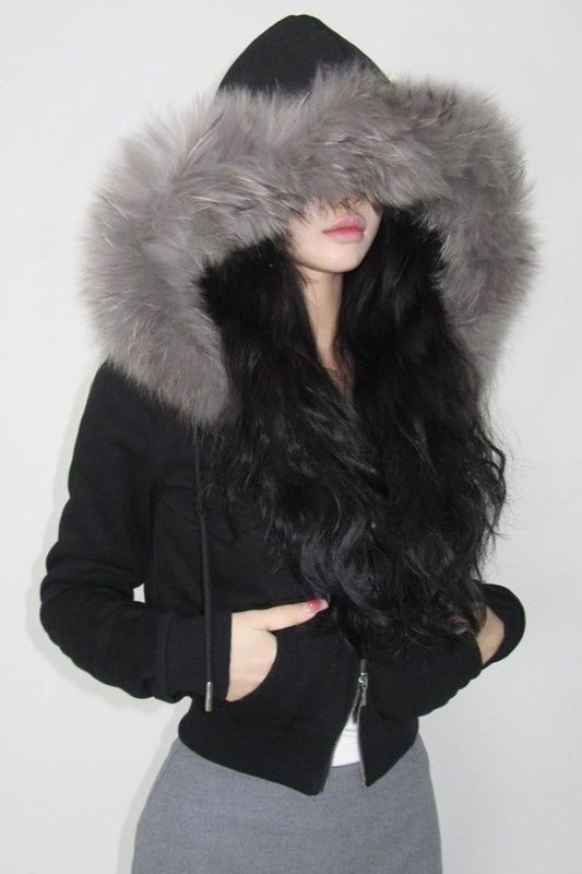 WW | Trim Kapuzen Zip Taille Jacke