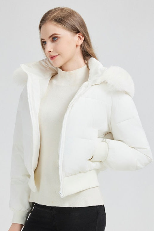 WW | Kapuzenjacke mit Kunstpelzkragen
