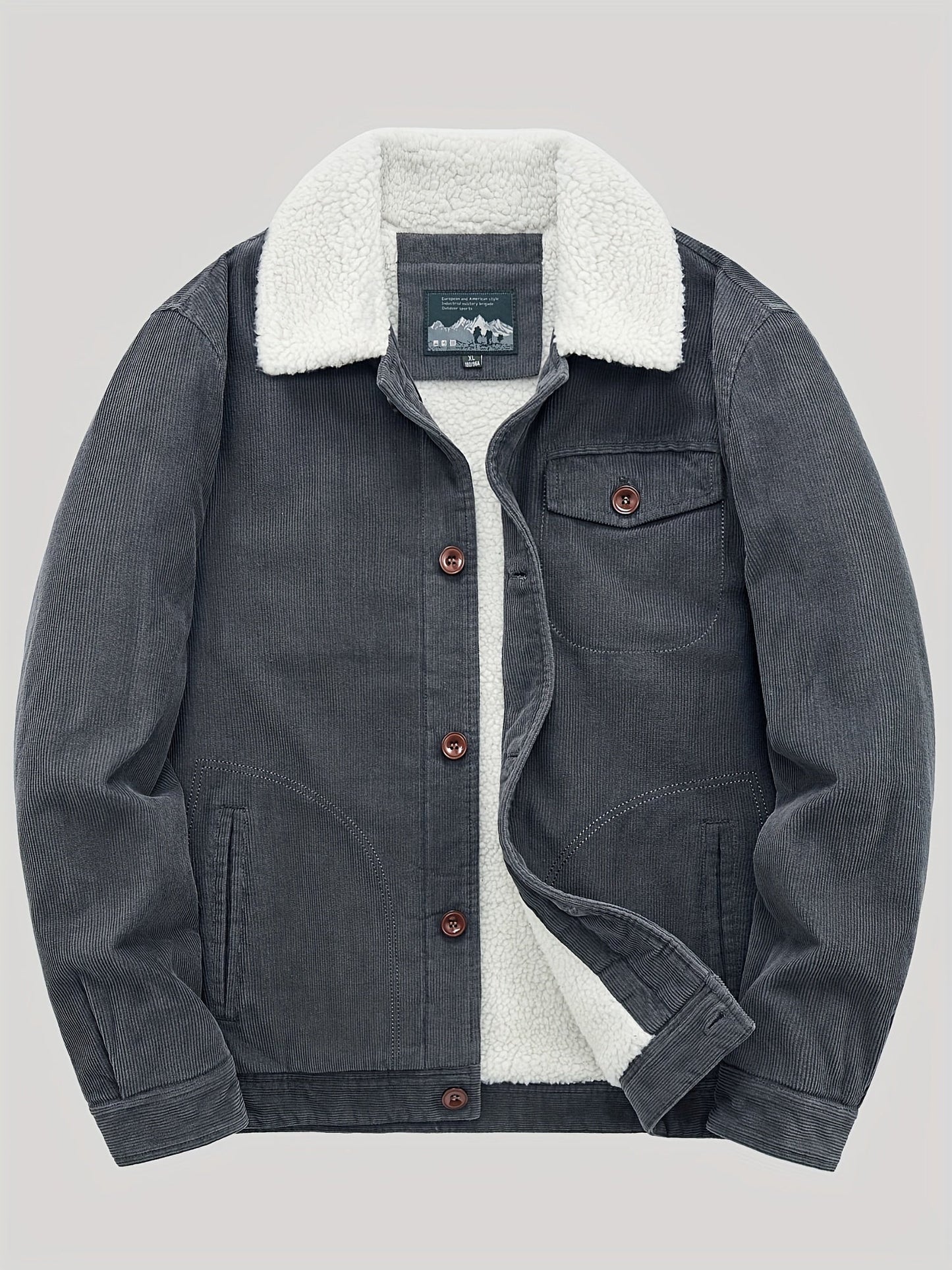 WW | Outer polar fleece with buttons, lightweight and with chest pocket for men - Perfect for outdoor activities