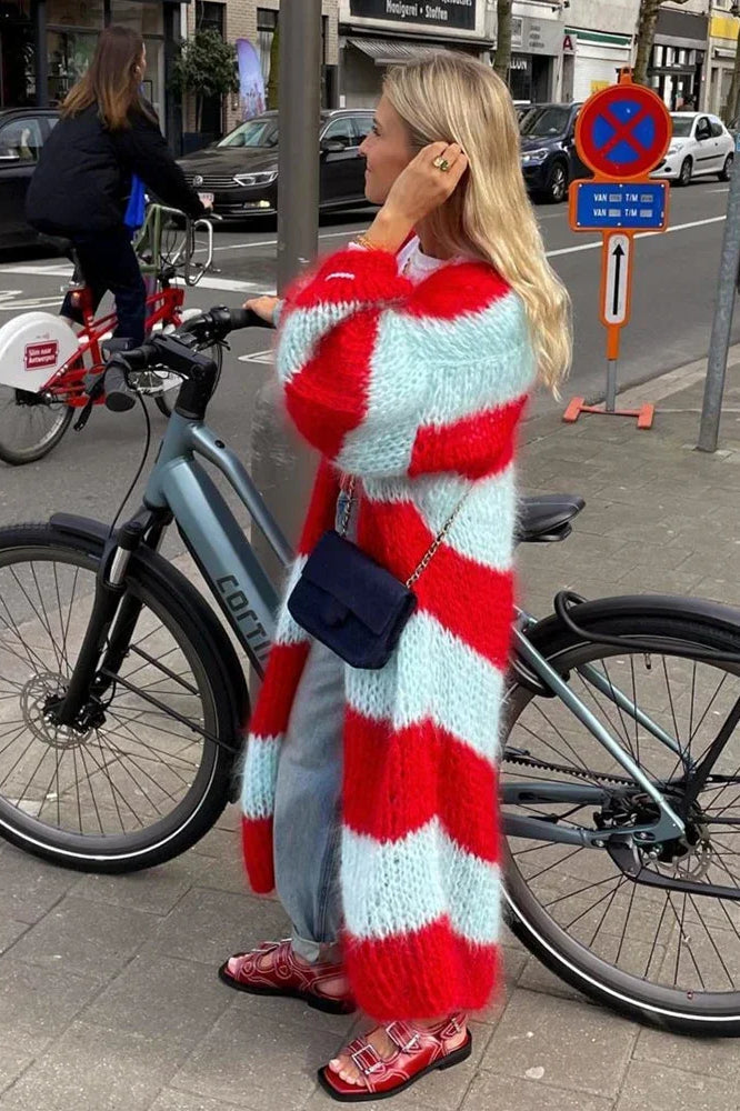 WW | Cozy oversized striped knit cardigan
