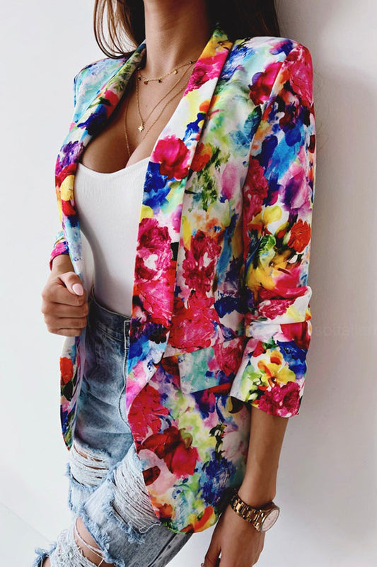 WW | Freie und Echte Florale Revers Freizeitanzug Blazer