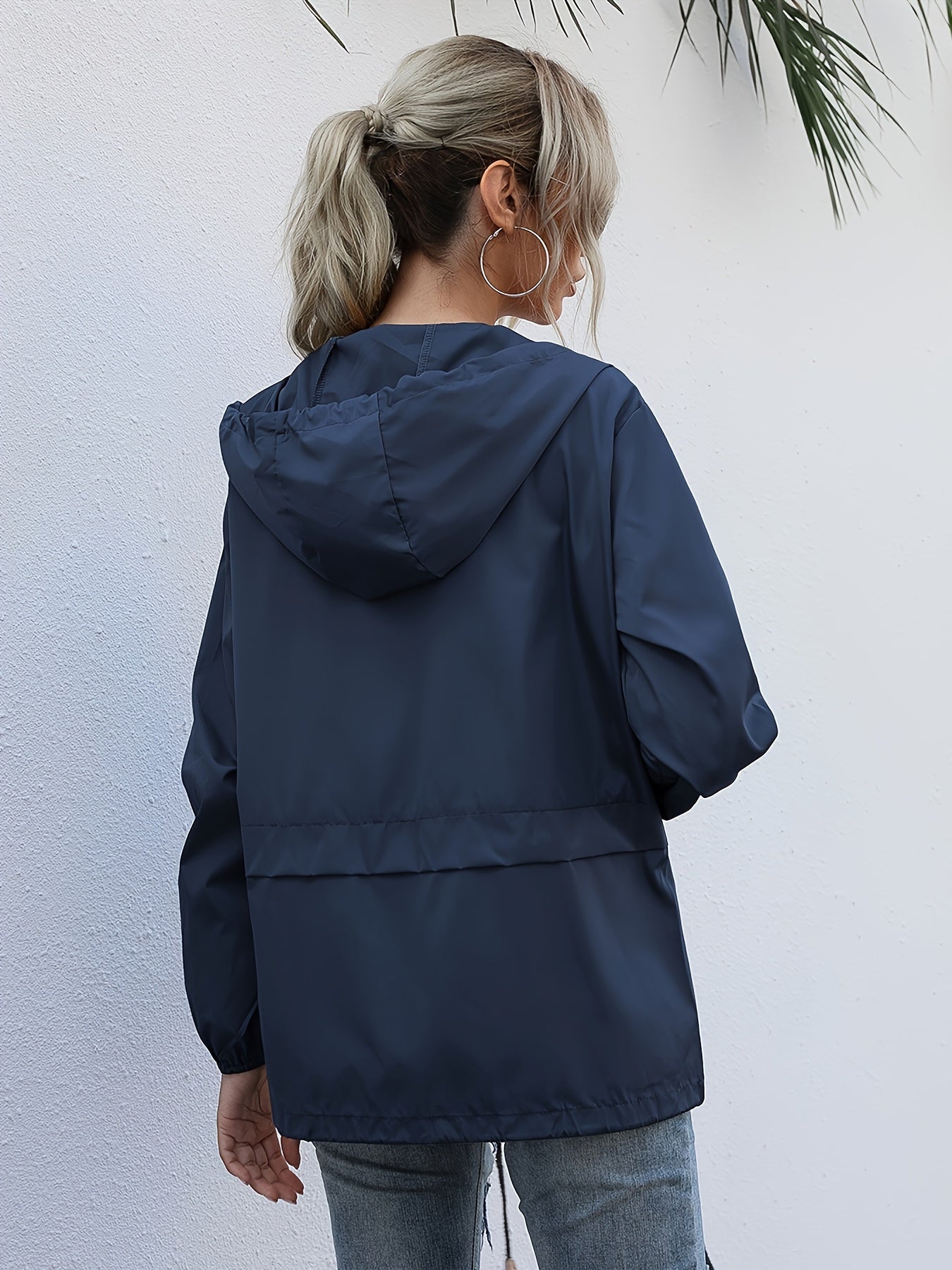 WW | Smooth Colored Windproof Jacket with Long Sleeves