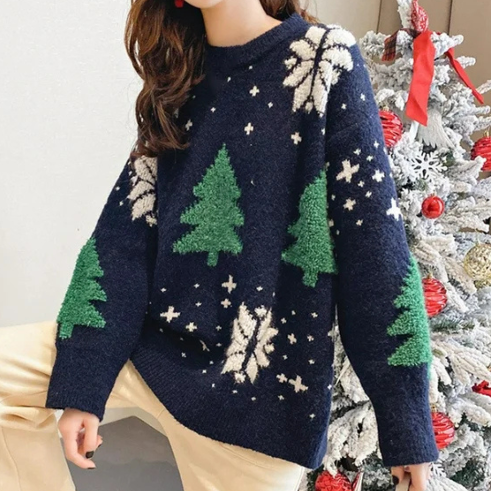 WW | Stylischer Weihnachtspulli Für Damen Mit Muster
