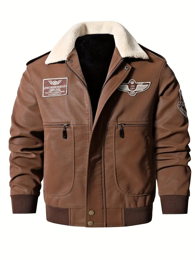 WW | Men's High-Quality Leather Bomber Jacket - Perfect for Any Occasion