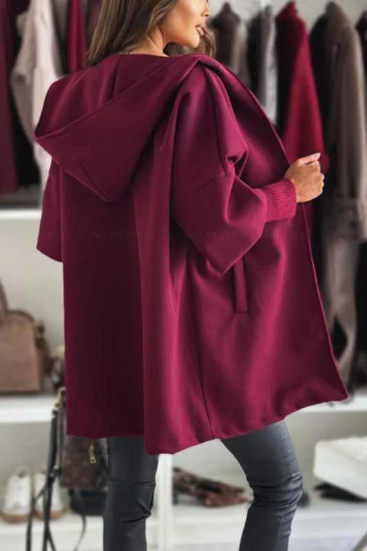 WW | Farbe Lockere Tasche Kapuzenjacke mit langen Ärmeln