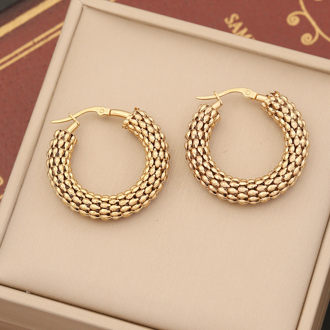 WW | Metal Exaggerated Stainless Steel Stud Earrings