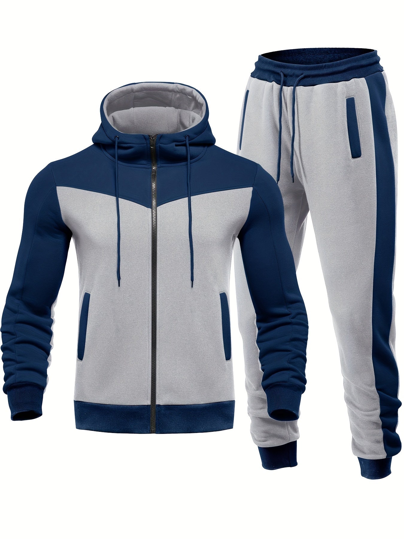 WW | Freizeitjacke und Hose aus einfarbigem Stoff für Herren - Perfect für legere Tage