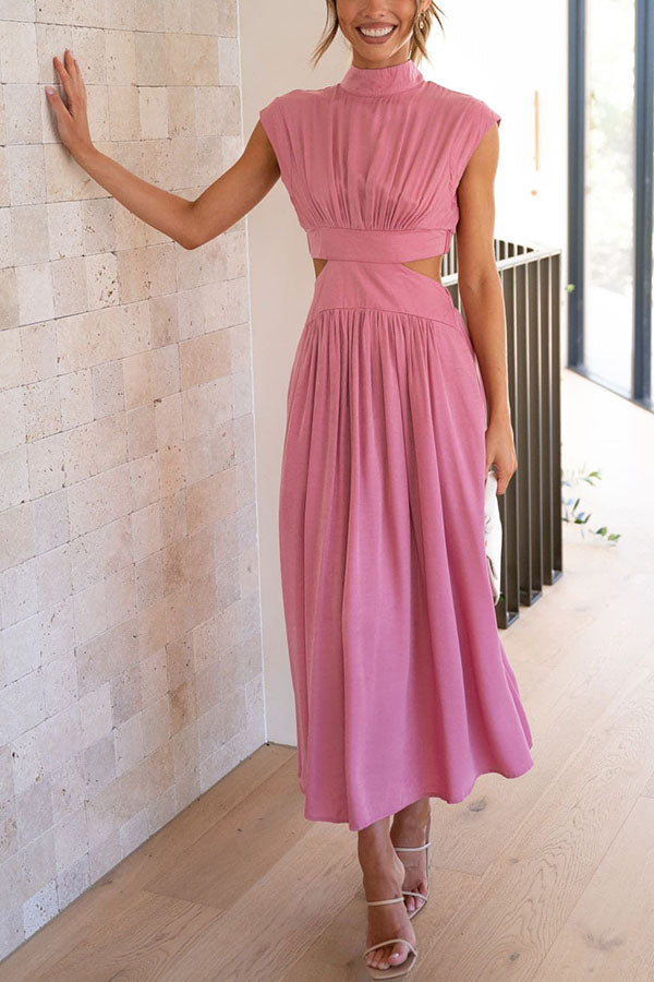 Quincy | Midi Dress with Cut-Out and Pockets