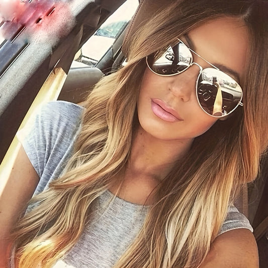 WW | Klassische Aviator-Sonnenbrille mit Goldenem Rahmen für Damen