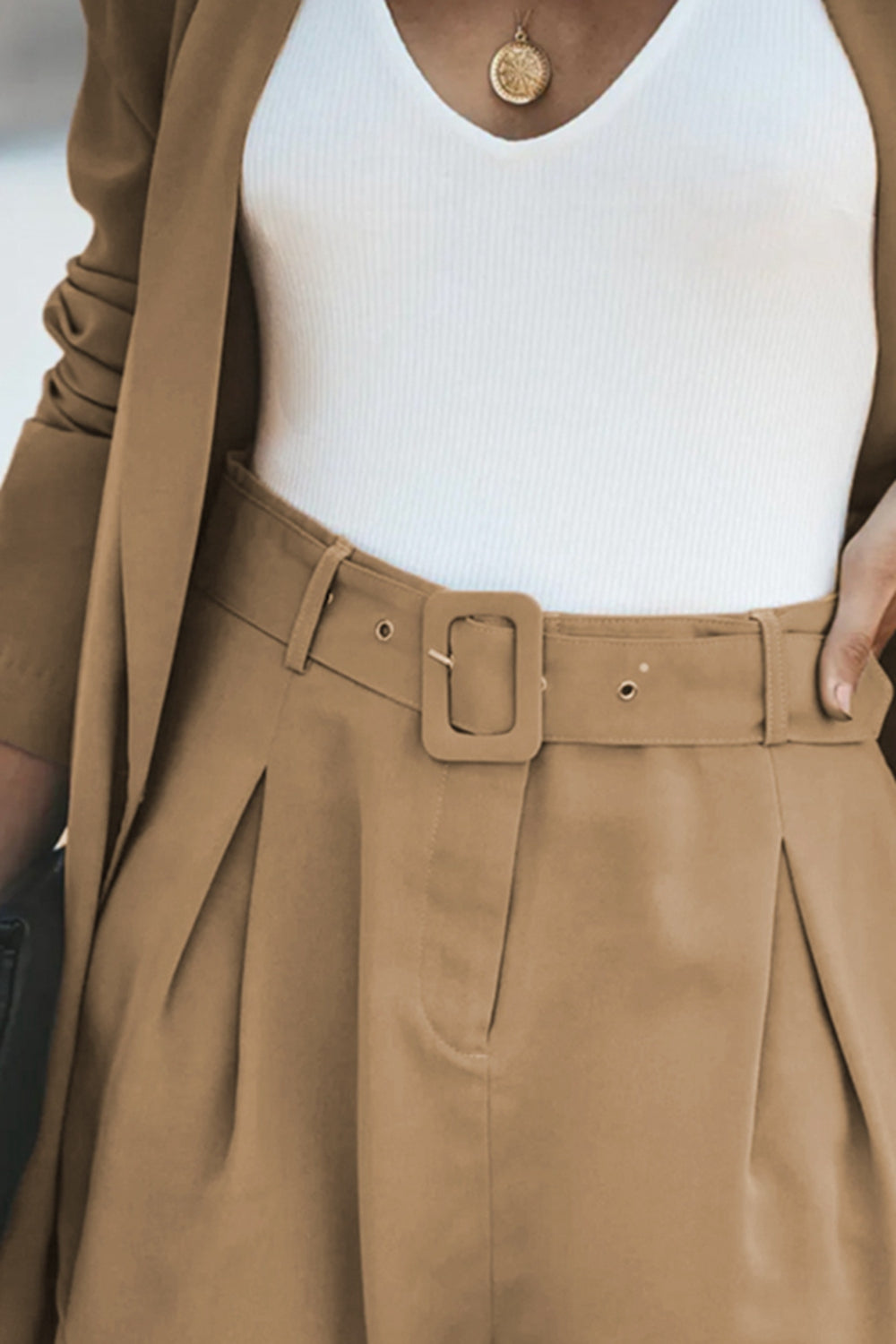 WW | Longline Blazer und Shorts Set mit Taschen