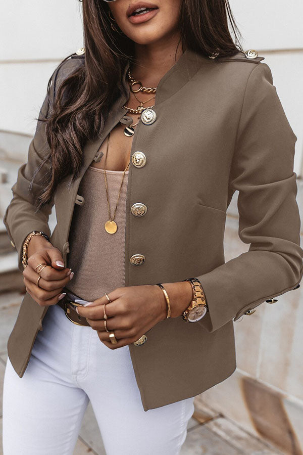 WW | Double Weave Blazer with Gold Buttons