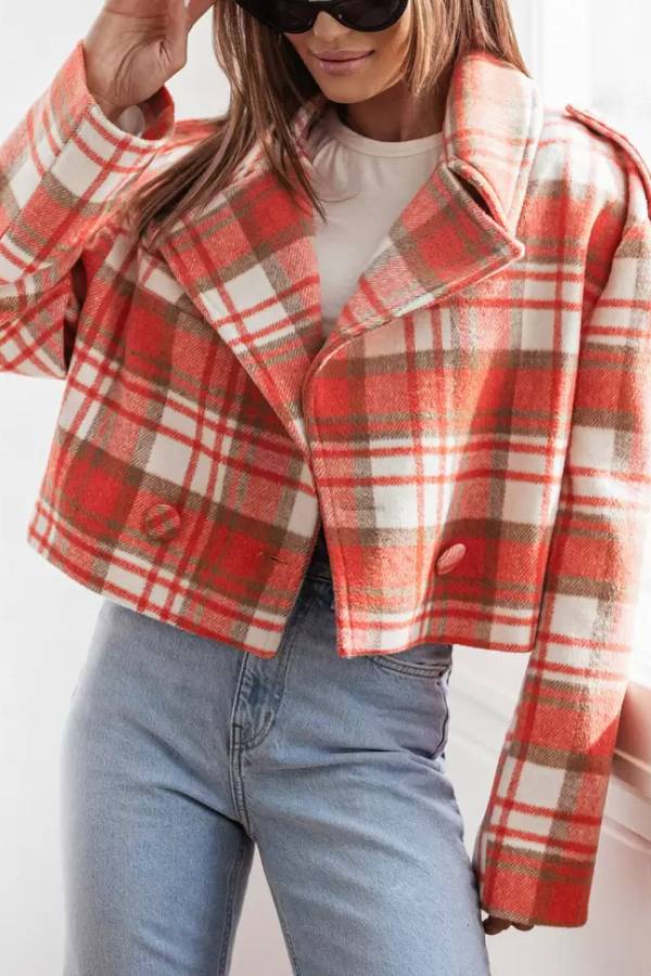 WW | Herbst/Winter Wendekragen Karomuster Jacke